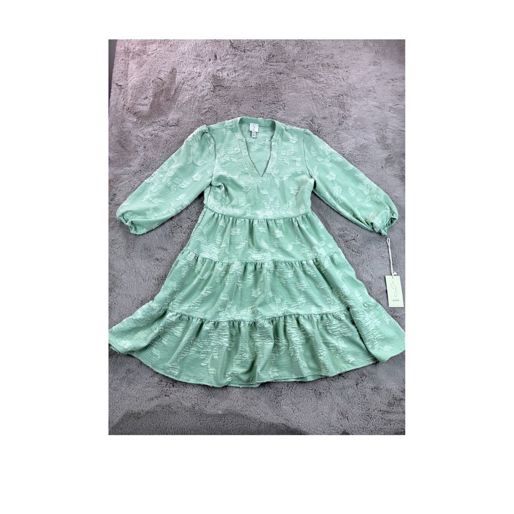 NWT Joie Women Sage‎ Green Floral Tiered Dress V Neck Y2K XS Cottagecore boho